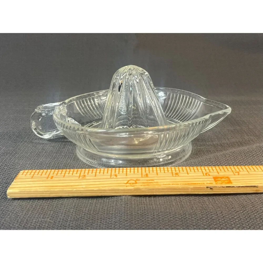 Pair of Vintage Glass Citrus Juicer/Reamers Med & Large w/ Handle